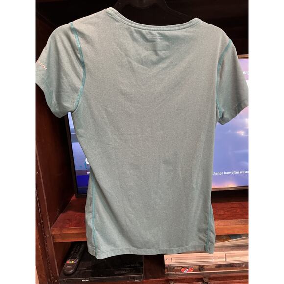 Columbia Sportswear Womens Omni-Wick EVAP Crewneck Shirt Short Sleeve Teal S/P - Picture 3 of 3